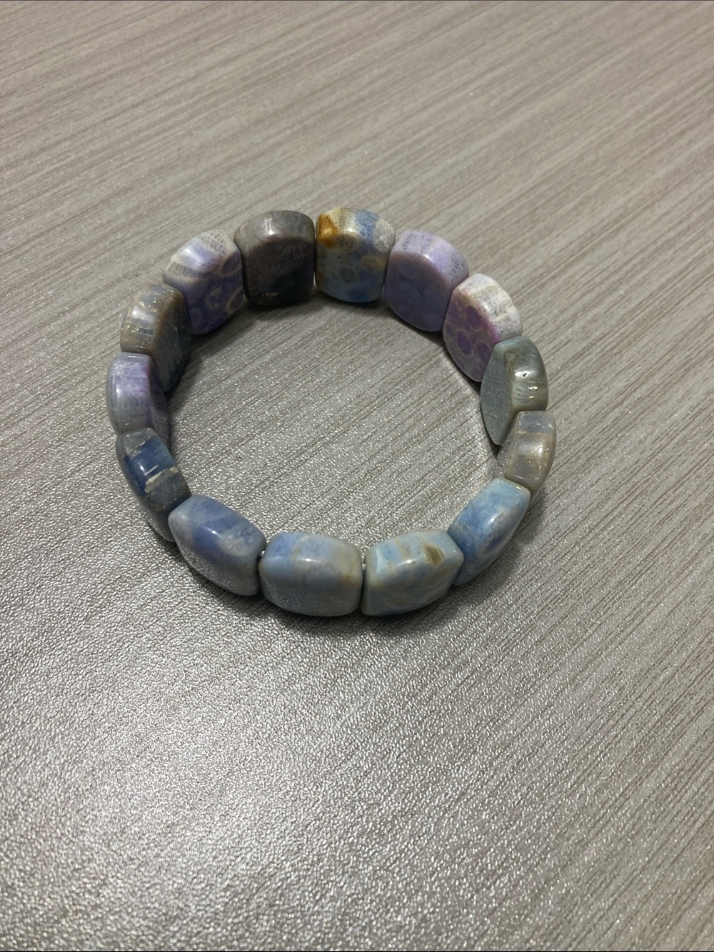 Handcrafted Blue Lavender Stone Stretch Bracelet